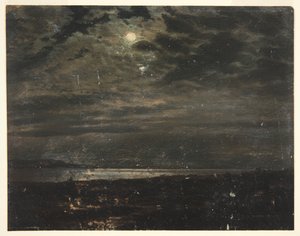 Månebelyst kyst (muligvis Maine) af Frederic Edwin Church