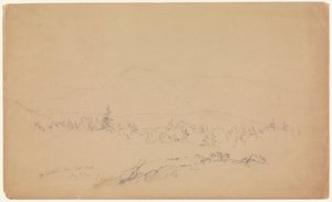 "Mount Katahdin fra vest" [Kigger mod vest mod Mount Katahdin]. af Frederic Edwin Church