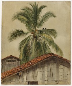 Palmer og hustage, Ecuador af Frederic Edwin Church
