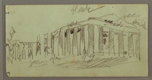 Parthenon oplyst om natten, Athen, Grækenland af Frederic Edwin Church