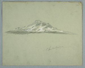 Snedækket top af Mount Chimborazo, Ecuador af Frederic Edwin Church