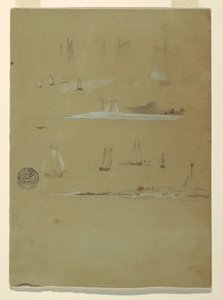 Undersøgelse af Skonnerte og Beacon Day Marker af Frederic Edwin Church