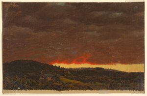 Solnedgang, Hudson Valley af Frederic Edwin Church