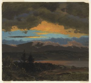 Solnedgang over Hudson Valley, New York af Frederic Edwin Church