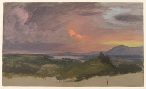 Solnedgang i Hudson Valley af Frederic Edwin Church