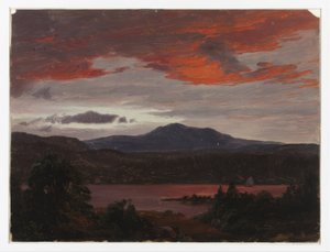 Turner Pond med Pomola Peak og Baxter Peak, Maine af Frederic Edwin Church
