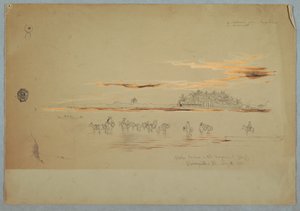 Vandbærere på Magdalena (bugten), Barranquilla, Republikken Nueva Grenada, nu Colombia af Frederic Edwin Church