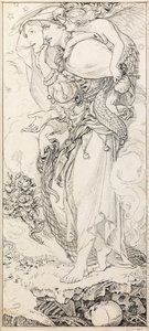 Bedrag for Kristi Himmelfartskapel (pen og blæk) af Frederic James Shields