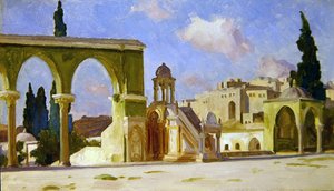 El Haram, Jerusalem (olie på panel) af Frederic Leighton