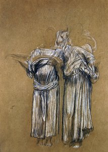 Studie til musik (kridt på papir) af Frederic Leighton