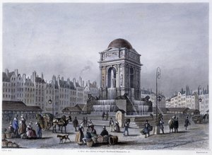 Fontaine des Innocents - i "" Paris en 1832" af Martens