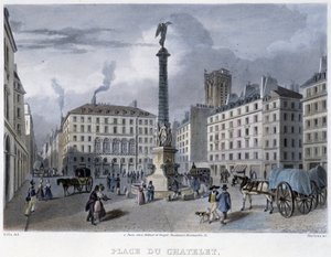 Place du Chatelet - i ""Paris i 1832" af Martens