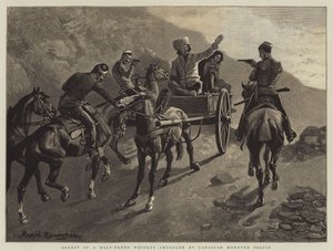 Anholdelse af en halvraces whiskysmugler af canadisk beredent politi af Frederic Remington