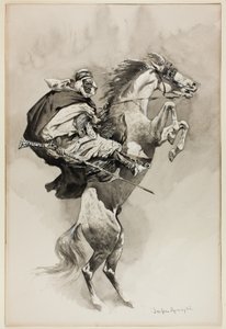 "As They Threw their Animals Back upon their Haunches", illustration til An Arabian Day and Night, i Harper