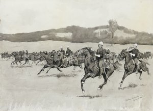 Batteri K hos Drill i Berkshire Hills, Massachusetts af Frederic Remington