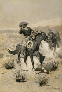 Days on the Range ("Hænderne op!") af Frederic Remington
