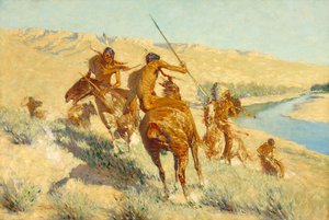 Episode of the Buffalo Gun (The Visitation of the Buffalo Gun: A Buffalo Episode) 1909 af Frederic Remington