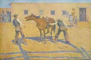 His First Lesson, fra Colliers Weekly, pub.1903 af Frederic Remington