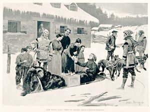 Hvordan julemanden kommer til Canada af Frederic Remington