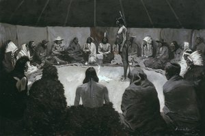 I Will Tell the White Man, ca. 1900 (olie på lærred) af Frederic Remington