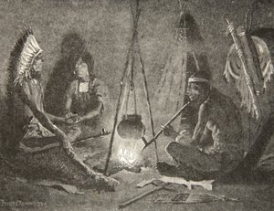 Jeg vil følge dig, min mand, fra The Song of Hiawatha af Henry Wadsworth Longfellow (1807-82), pub. af George G. Harrap und Company Ltd., 1911 af Frederic Remington