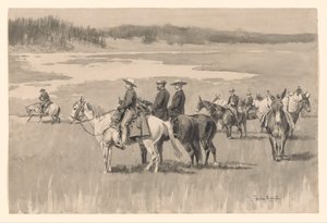 Ved flodens udspring - Burgess finder et vadested af Frederic Remington