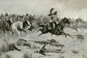 Farende røde loger gik gennem linjen af Frederic Remington