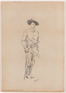 Skitse af en Texas Ranger til "How the Law Kom ind i Chaparral" af Frederic Remington