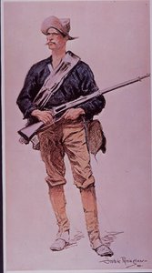 Spansk-amerikansk krig 1898, amerikansk infanterist bevæbnet med Krag-Jorgensen magasinriffel