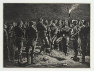 Apache-kampagnen - begravelse af Hatfields-mænd, fra Harpers Weekly, pub. 1886 af Frederic Remington