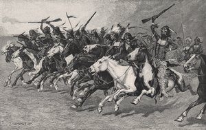 Ladningen på solpolen af Frederic Remington
