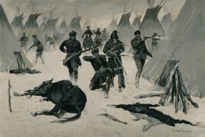 Crazy Horses nederlag af Frederic Remington