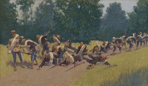 Skriget af granatsplinter ved San Juan Hill, 1898 af Frederic Remington
