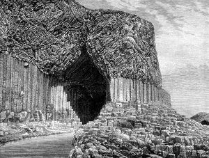 Fingals Cave, Island of Staffa, Skotland, 1800-tallet