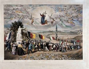 Den universelle demokratiske og sociale republiks procession af de europæiske folk i union og broderskab. Litografi af Frederic Sorrieu (1807-vers 1861) 1848 Paris, musee Carnavalet - Universal Democratic and Social Republic