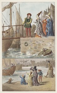 Til Nantes, til Nantes er ankommet (farve litho) af Frederic Theodore (after) Lix