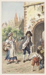 I Paris er der en dame (farve litho) af Frederic Theodore (after) Lix