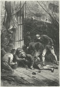 Admiral Lord Nelsons død i slaget ved Trafalgar af Frederic Theodore (after) Lix