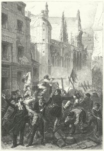 June Days Uprising, revolutionen i 1848, Paris (gravering)
