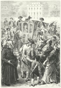 Louis XVI bragt til Paris, efter at pøbelen angreb Versailles-slottet
