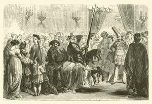 Grande Mondes maskebold: indgangen til Don Quixote (gravering) af Frederic Theodore (after) Lix