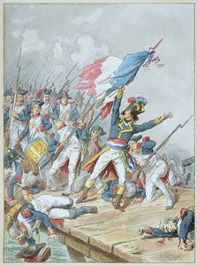 Bonaparte krydser broen d Arcole i november 1796 af Frederic Theodore Lix