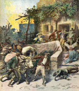 Plyndring af et hus på Sicilien af Frederic Theodore Lix
