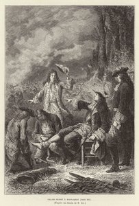 Villars velsigner en malplaquet. Claude Louis Hector de Villars, marskal af Frankrig, såret i slaget ved Malplaquet, den spanske arvefølgekrig af Frederic Theodore Lix