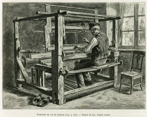 Væver af Liepvre-dalen. Gravering af Lix, for at illustrere historien A Through Alsace and Lorraine, i 1887, af Charles Grad, tysk deputeret, i tour du monde 1888, instrueret af Edouard Charton (1807-1890), Hachette, Paris.