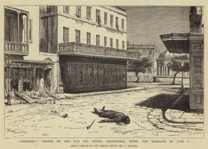 Forladt, hjørnet af Rue des Soeurs, Alexandria, efter massakren den 11. juni