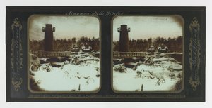 Vinter Niagara Falls, Terrapin Tower fra Goat Island af Frederic and William Langenheim
