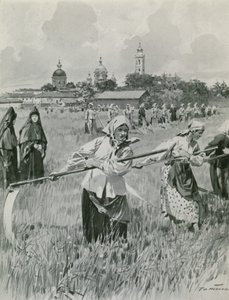 Et kloster i Novgorod: Nonner, der laver hø af Frederic de Haenen