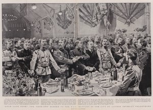 Auld Lang Syne, afsendelsesmiddagen til HAC-batteriet hos City of London Imperial Volunteers af Frederic de Haenen