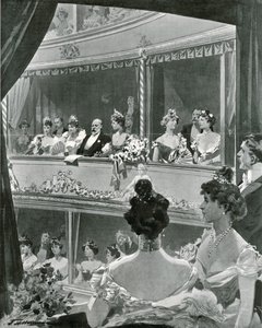 Kong Edward VII og familie i Covent Garden af Frederic de Haenen